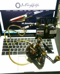 Livre Custom Titanium Double Handle (Gun Metal X Burnt Tip X Gold)- WING 98 (WD-98-FD1 Daiwa Compatible)) -Cheap Jigging Rods Store livre custom handle4